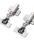 Two Pack Professional Grade Frameless Soft Close Inset Cabinet Hinges With Clip On Mount Speed Adjustable 3 To 8 Seconds 4D Adjustment Concealed European Hinges For Frameless Kitchen Cabinets
