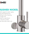 Close-up of Bar Sink Faucet Single Hole Brushed Nickel Modern Wet Look For Small Kitchen Farmhouse RV Camper Outdoor Utility