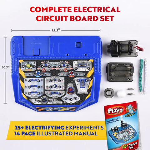 Electrical Circuit Board Kit For Kids With 25 Plus STEM Projects Learn Electricity, Voltage, Currents, Resistance And Magnetism