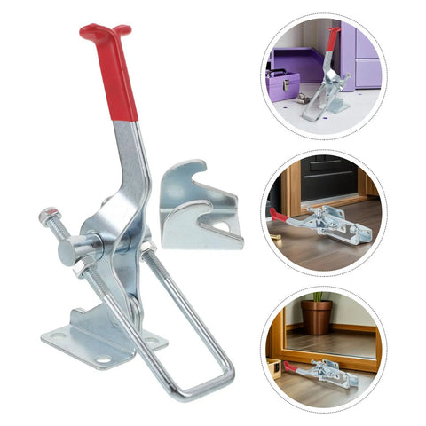 Beefy Heavy Duty Toggle Clamp Set With 2183 Lbs Holding Capacity Adjustable Pull Latch Galvanized Iron Construction Corrosion Resistant Quick Release For Tool Boxes And Draw Chests mounted clamp with red handle