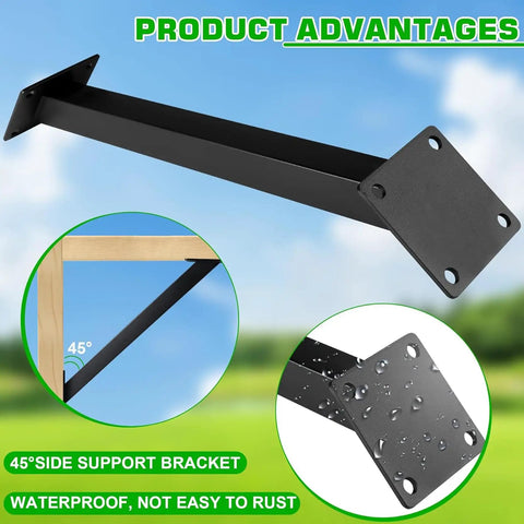 Beefy 45 Degree Corner Pergola Bracket Heavy Duty Steel With Black Powder Coat For Outdoor Structures Like Pergolas Gazebos Patios Tree Houses And Wooden Builds