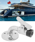 Heavy Hitter Marine Grade 316 Stainless Steel Door Stopper Catch Set for boats with spring loaded latch mounted on yacht.
