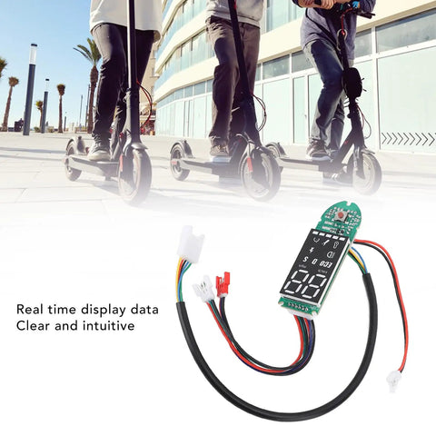 Electric Scooter Dashboard PCB With Bluetooth Premium Replacement Part For 8.5 To 10 Inch Scooters, shows display and wiring