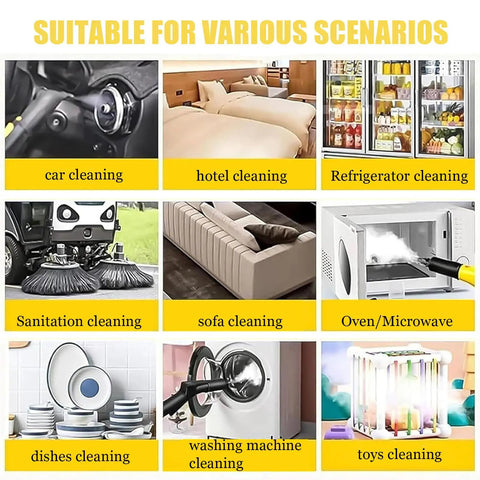 Image showcasing Heavy Duty 3000W Steam Cleaner With 3.5L Tank And Fast 40 Second Heat Up for Deep Cleaning in various scenarios.
