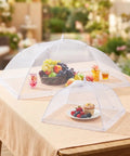 Outdoor Food Cover Set With Two Extra Large 40 By 25 Inch And Six Large 17 By 17 Inch Pop Up Mesh Food Tents Collapsible Reusable Bug Proof Nets