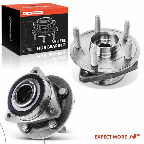 Heavy Duty Front Wheel Bearing And Hub Assembly Pair For Chevy Cruze 2016 2019 5 Lug showing sealed bearing and five lug studs.