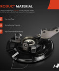 Beefy Two Pack Front Left And Right Steering Knuckle And Wheel Bearing Hub Assembly For Hyundai Santa Fe 2001 2002 2003 2004 With Dust Shield Driver And Passenger Side Fits 15 Inch Wheels And 276mm Front Rotor visible in cast iron and steel material.