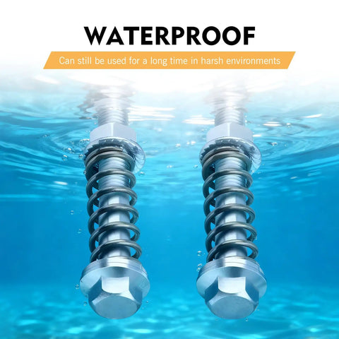 Heavy Duty Car Exhaust Flange Bolt Kit With Springs For M10x1.5 Nuts submerged underwater showing high temp resistant carbon steel.