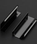 10 Pack Finger Edge Pulls For Cabinets With 76mm Hole Center And 102mm Overall Length Matte Black Concealed Handles