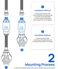 Installation diagram for Heavy Duty Under Sink In Line Sediment Water Filter With 9/16 Male Female Thread Connector for Kitchen Bath and RV.