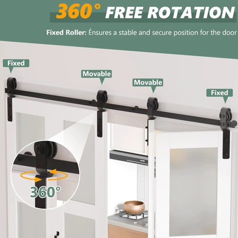 Kick Up Your Home Game With This Slick Bifold Barn Door 48 By 84 Inches featuring 360° free rotation roller track system.