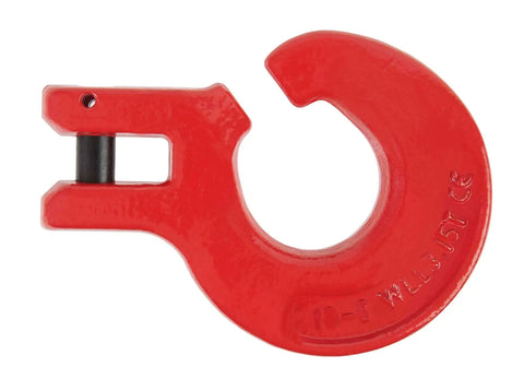 Red Three Eighths Inch Logging Chain Choker Hook Grade 80 Not For Overhead Lifting 6900 Lbs WLL Two Pack Beefy Heavy Duty