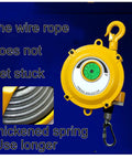 Heavy Duty Spring Balancer Retractable Tool Holder 1.5 Meter Long With Hook And Wire Rope, Adjustable Balancer Retractor For Hanging Equipment, Yellow 5 To 9 Kg Capacity, yellow steel body with hook