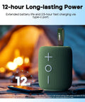 StormBox Mini Plus Portable Bluetooth Speaker With 360 Surround Sound, 12W Output next to mobile phone
