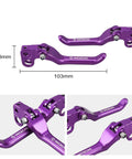 Foldable Front And Rear Brake Levers For Surron Light Bee X S L1E And Segway X160 X260 6061 Aluminum CNC Adjustable Clutch Levers With Durable Fold Design In Purple Finish