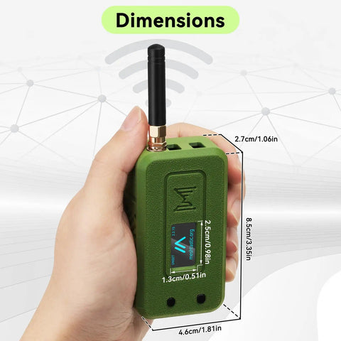 ESP32 S3 LoRa V4 Development Board Duo With L76 Gnss Gps Module And 3000 Mah Battery Plus Green Case shown handheld for dimensional reference.