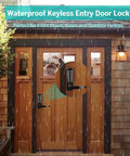 Wooden front door with Keyless Entry Door Lock With Handle Mechanical Keypad Door Lock Digital Combination Front Door Lock