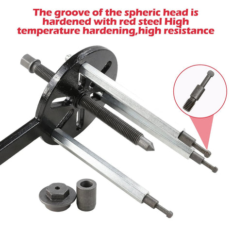 Bearing Puller Kit With Inner Hole Three-Jaw Puller, focus on hardened red steel groove for bearings 6005 to 6310.
