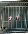 Heavy Duty Swivel Caster Wheels Four Pack With Extended Stems For Tool Carts And Hand Trucks Smooth Rollin on a wire storage cart.