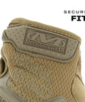 Close-up of M-Pact Tactical Gloves With Secure Fit, Touchscreen Capable Dexterity, and Tough As Nails Grip for Men logo detail