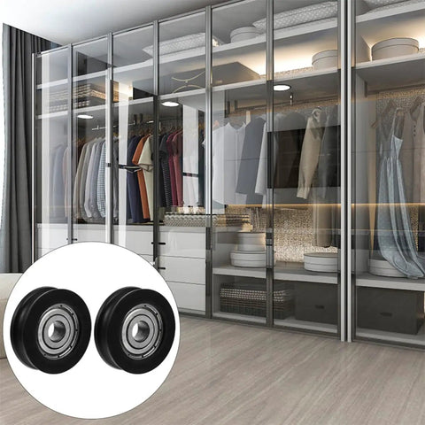 4 Pack Slick Nylon U Wheel Guide Pulley Rollers For Heavy Duty Sliding Closet Doors Zero Fuss Replacement Track Hardware Silky Smooth Operation Easy Quick Fit Home Refresh with modern closet backdrop