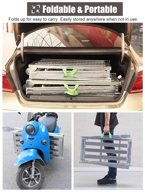 Adjustable Folding Scaffold Ladder Platform Work Stool 160x30cm 63x11.8in folded and portable for transport