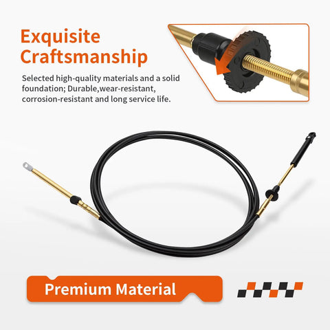 Throttle Shift Remote Control Cable For Outboard Motors 1979 Through 1994 0173114 Snap In Replacement showcasing craftsmanship