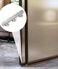 Heavy Duty Sliding Door Pulley Wheel Replacement For Home Shower And Patio Glass Doors Quiet Glide Roller Upgrade close-up view of roller track with polished metal wheels.
