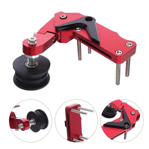 Red Universal Aluminum Motorcycle Chain Tensioner Kit With Auto Adjuster Roller For Dirt Bike Motocross And ATV keeps chain aligned