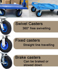 Heavy Duty Air Filled Rubber Swivel Casters Loaded With Rock Solid Industrial Trolley Wheels Featuring Grippy Lock Brakes For Workshop Carts And Shelving Units 2 Pack showing swivel, fixed, and brake caster options.