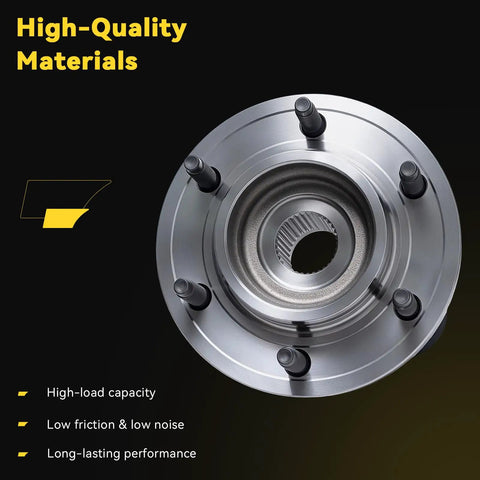 Front Wheel Bearing And Hub Assembly For 2006 To 2010 Hummer H3 And 2009 To 2010 H3t, featuring high-quality silver hub design.