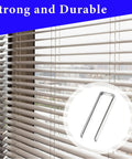 80 Piece Plantation Shutter Repair Kit With Rugged Stainless Steel Louver Staples For Quick Window Treatment Fixes Knock Out Squeaky Blinds Without The Headache And Keep Your Home Running Like New Every Day - Close-up of stainless steel louver staple against window blinds.