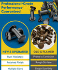 Badass Leather Chicago Screw Kit With 110 Set M5 And M4 Rivets Comes With Awl And Screwdriver For Bookbinding And Leatherwork Heavy Duty Carbon Steel Construction, showcasing new rust-resistant screws.