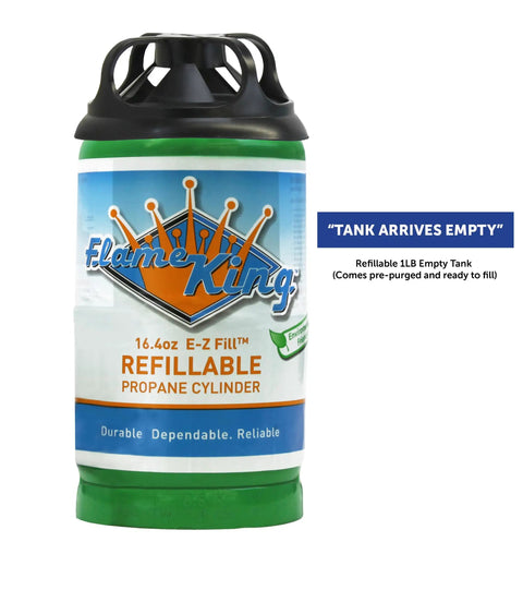 2 Pack Refillable Empty 1Lb Propane Tanks For Camping And Hiking DOT Compliant Eco Friendly Gas Cylinders Green and Blue