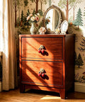 Dope Red Cherry Cabinet Knobs Pack For Kitchen Drawers And Dressers, Sturdy Zinc Alloy Furniture Pulls With Quick Single Hole Installation, Fresh High Quality Home Hardware Refresh on a wooden dresser.