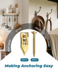 Effortless Self Drilling Drywall Anchors Kit With Screws 160Pcs Zinc Winged Anchors for Shelves, Hooks, and Curtains.