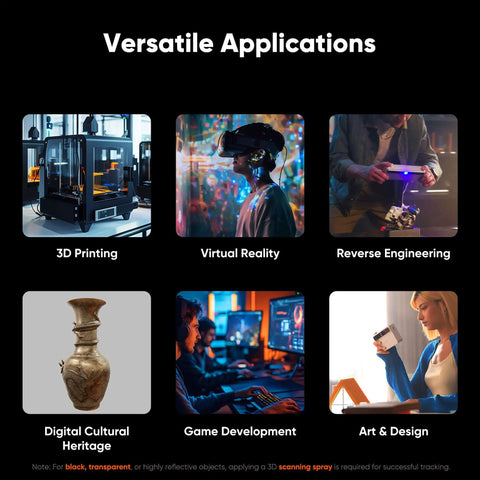 Handheld 3D scanner in use for art and design, showcasing tight accuracy for creative projects.