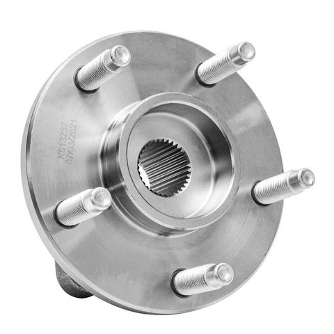 Built Tight Front Wheel Bearing Hub Assembly Replacement For 2006 2007 2008 Chevrolet HHR Non Abs five lug silver metal hub close-up view