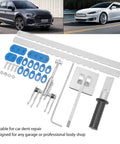 Paintless Dent Repair Kit With Aluminum Alloy Puller And 23 Piece Accessories For Quick Pro Garage Fix Of Car Body Dents No Repaint Required Easy To Use On Doors Hoods And Fenders In Shop Or Garage, showing components and tools.