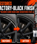 Premium Matte Black Wheel Scratch Repair Kit And Rim Paint Pen To Dodge Curb Bashers And Road Grit By Restoring Slick Finish At Home Without The Costly Mechanic Visit - before and after wheel repair pen demonstration.