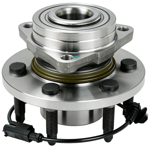 515096 Front Wheel Bearing Hub Assembly Straight Bolt On Swap For Chevrolet Silverado 1500 Tahoe GMC Sierra Yukon with a smooth metallic finish.