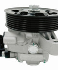Bulletproof Power Steering Pump With Pulley Fits 2006 Through 2011 Honda Civic 18 Liter side view showing pump and black pulley.