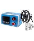Go-To Pro Grade Digital Length Meter Counter With Single Wheel Encoder For Edge Banding Machines, display and wheel close-up