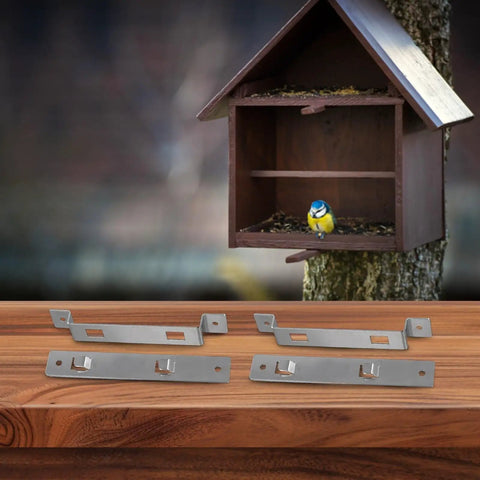 Stainless Steel Bird House Hanger Bracket With Screws 6x2.5cm Rustproof Mounting Kit For Wooden Boxes And Feeders Quick Install Or Replace Brackets With No Fuss 2 Sets