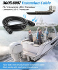 Premium 9 Pin Extension Cable For Lowrance Lss One Lss Two Structure Scan Transducer Replacement Cord 10 Foot on boat.