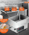 Commercial Mobile Oil Filter Cart With Drain For Fast Food Ops High Capacity 4.8 Gallon Tank in stainless steel with heavy-duty build.