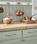 Six Pack Knockout Antique Copper Drawer Pulls With Straight Up Solid Zinc Build And Heavy Duty Vintage Finish For No Sweat Kitchen Cabinet Swaps And Major Furniture Overhauls on a kitchen cabinet.