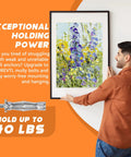 Man hanging picture using 20 Pack M4x46 Molly Bolts Heavy Duty Drywall Anchors in Zinc Plated Steel for plaster walls.