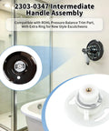 Intermediate Handle Assembly With Extra Ring For Rohl Pressure Balance Trim Shower Faucet Repair Part showcases chrome and white components.