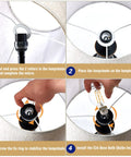 Table Lamps Set Of 2 With Touch Control And USB Ports, assembly steps for lampshade and bulb installation.